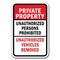 Signmission Safety Sign, 12 in Height, Aluminum, Private Prop - P P U Pe A-1218 Private Prop - P P U Pe - alternate 1
